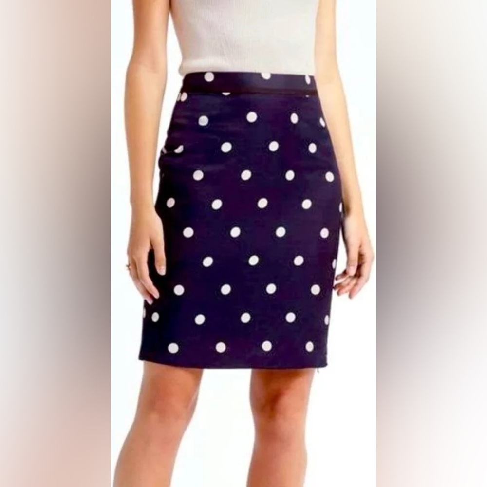 Banana Republic Navy Polka Dot Pencil Skirt 0P